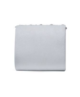 White suede mini bag with embroidered handle 5
