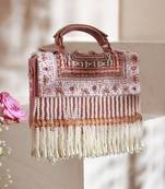 Suede pink flap over bag with handle