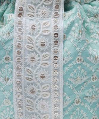 Blue silk potli bag with handle 5