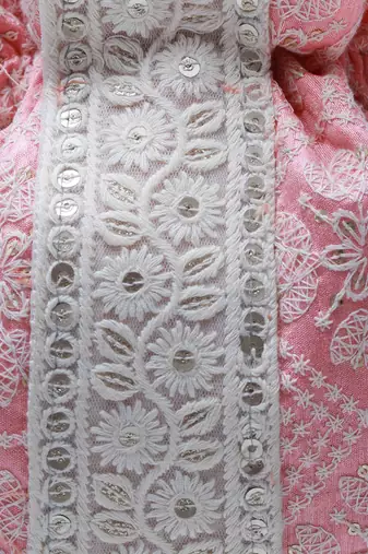 Pink silk potli bag with handle