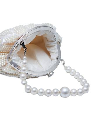 White suede pearl with detachable handle 5