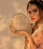 Gold suede detachable handle