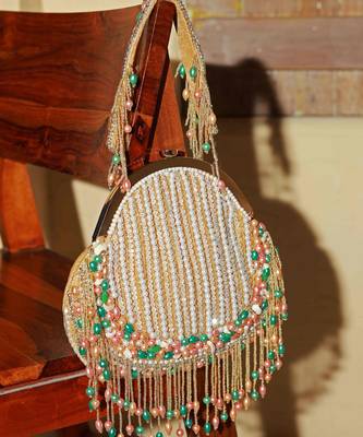 Gold suede detachable handle 3
