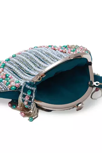 Green suede detachable handle