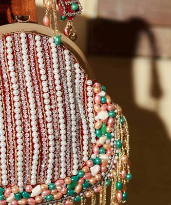 Red clutch with detachable chain 2