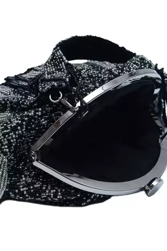Black suede with detachable handle