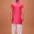 Pink Cotton Half Sleeves Pathani Set For Mens
