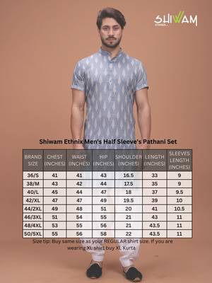 Purple Silk Half Sleeves Pathani Set For Mens 5