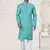 Sky blue pure cotton embroidery and pintex work kurta pyjama mens wear