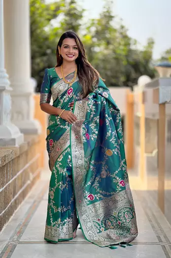 Rama art banarasi silk meenakari woven saree