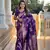 Violet art banarasi silk meenakari woven saree