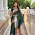 Green faux banarasi silk blend meenakari woven saree