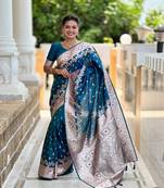 Morpich banarasi silk blend meenakari woven saree