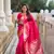 Pink banarasi silk blend meenakari woven saree
