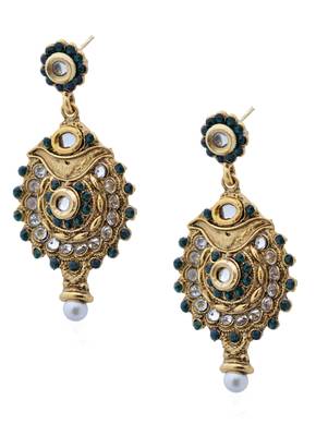 Precise Ornate Green Antique Earrings 2