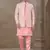 Pink fancy silk kurta pyjama with jacquard silk modi jacket indo western for mens wear