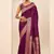 Wine dola silk blend woven saree