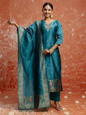 Rama embroidered cotton silk blend salwar suit 1