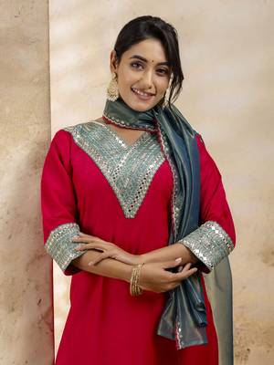 Rani embroidered viscose rayon   salwar suit 1