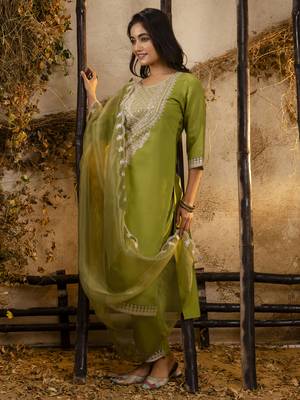Pista embroidered silk blend salwar suit 3