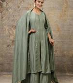 Pista embroidered silk blend salwar suit