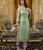 Pista embroidered shimmer silk salwar suit