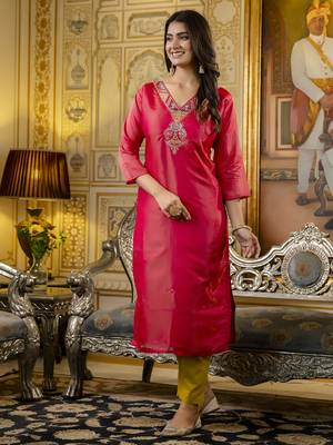 Rani embroidered shimmer silk salwar suit 2
