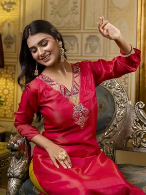 Rani embroidered shimmer silk salwar suit 3