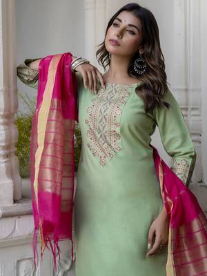 Pista embroidered cotton blend salwar suit 3