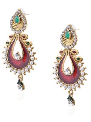 Wondrous Claret Turq Earring 2