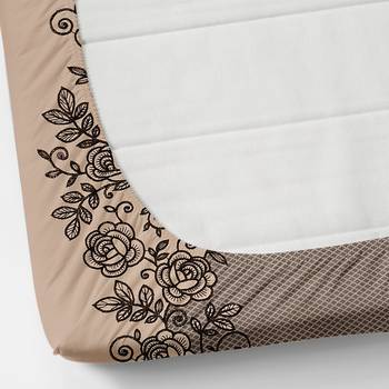 Beige brown) bed sheets with 2 king size pillow cover and double bed around elastic size 72x78x8 inches 2
