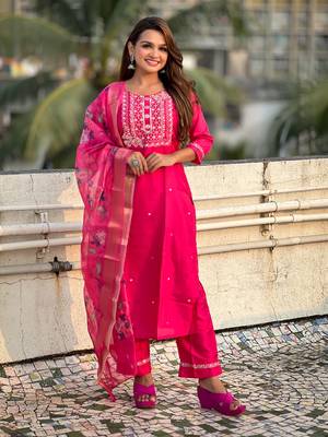 Rani embroidered silk blend salwar suit 2