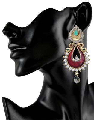 Wondrous Claret Turq Earring 3