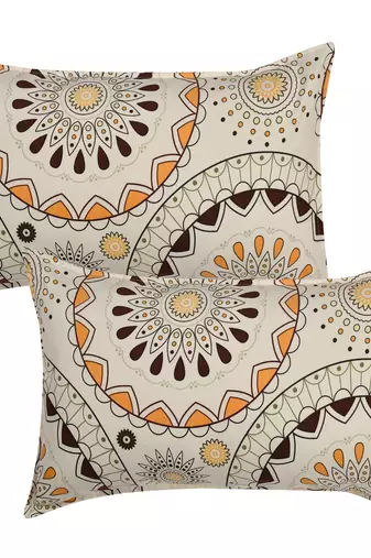 Cream white bed sheets with 2 king size pillow cover and double bed around elastic size 72x78x8 inches