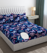 Bed sheets with 2 king size pillow cover and double bed around elastic size 72x78x8 inches