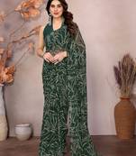 Green printed ready to wear saree