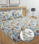 White bed sheets with 2 king size pillow cover and double bed around elastic size 72x78x8 inches