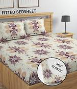 Cream bed sheets with 2 king size pillow cover and double bed around elastic size 72x78x8 inches