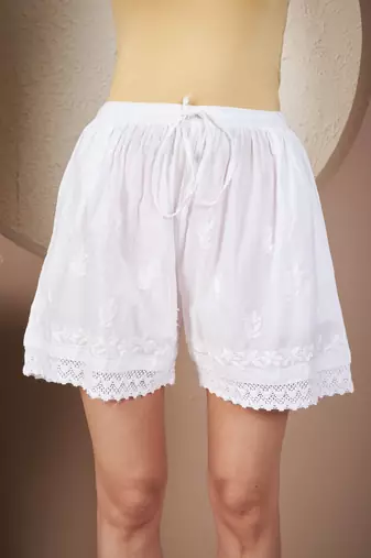 Women white chikankari plazzo