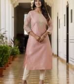 Pink embroidered shimmer silk salwar suit