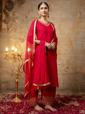 Pink embroidered silk blend salwar suit 4
