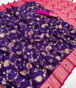 Purple Soft Banarasi silk blend Saree