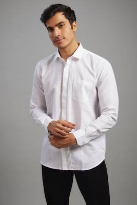 Arruga stylish white pleats shirt 1