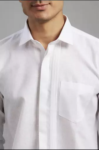 Arruga stylish white pleats shirt