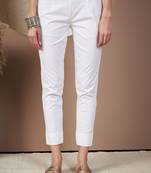 Women white plain pant