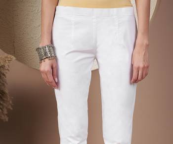 Women white plain pant 2