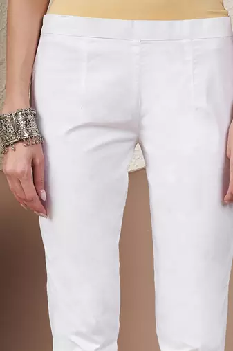 Women white plain pant