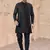 Black pure silk with embroidery and sequence work indo western for mens wear