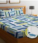 multicolor glace cotton fiited bedsheet