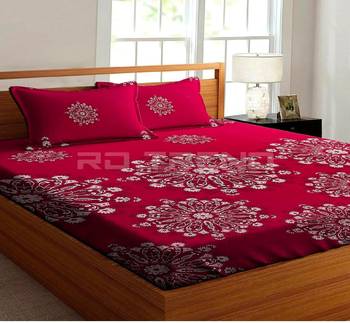 multicolor glace cotton fiited bedsheet 1